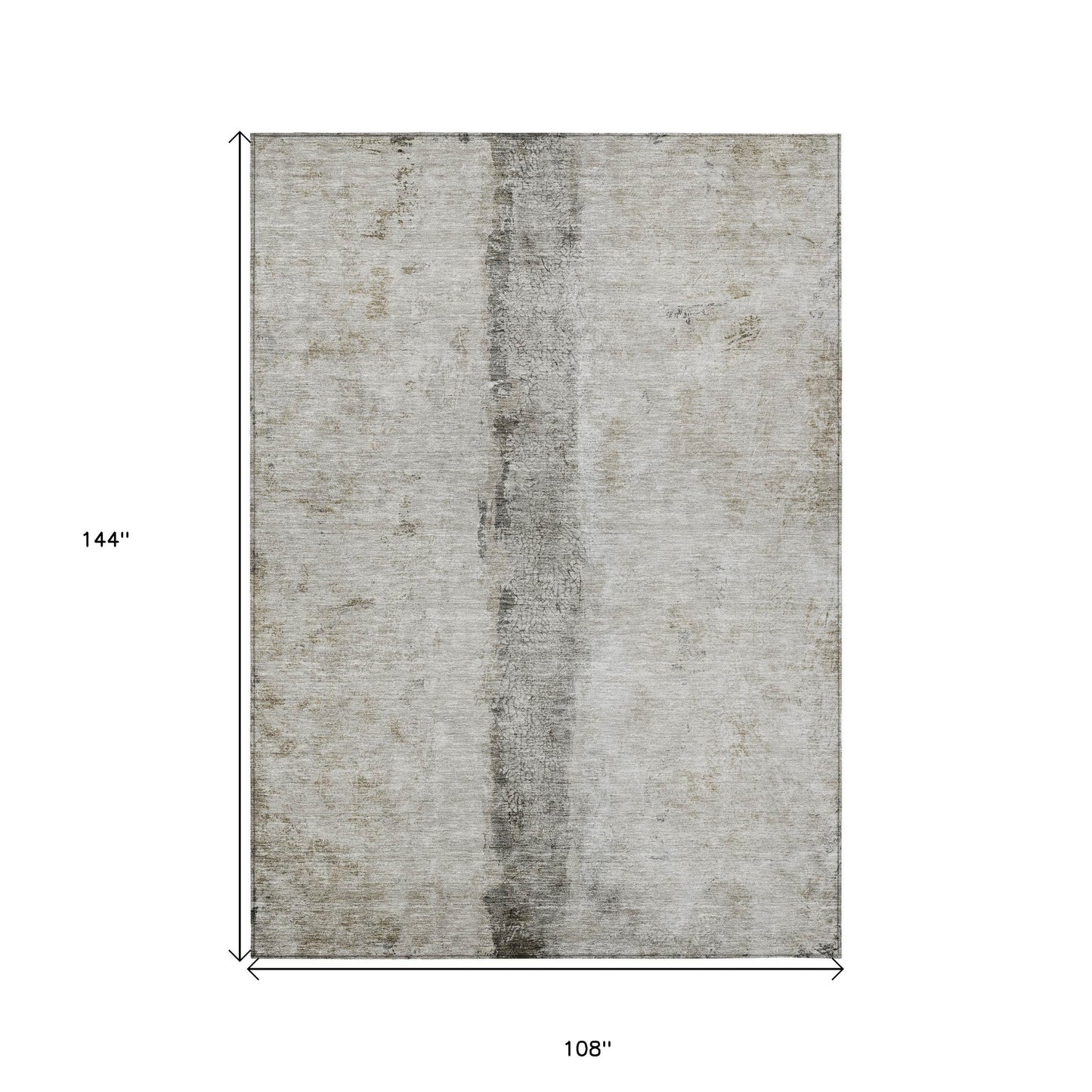 9' X 12' Taupe Beige And Gray Abstract Washable Indoor Outdoor Area Rug-2