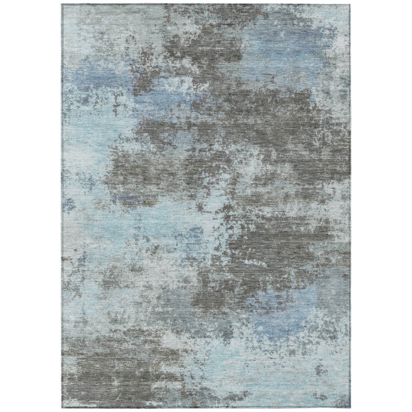 3' X 5' Taupe And Sky Blue Abstract Washable Indoor Outdoor Area Rug-8