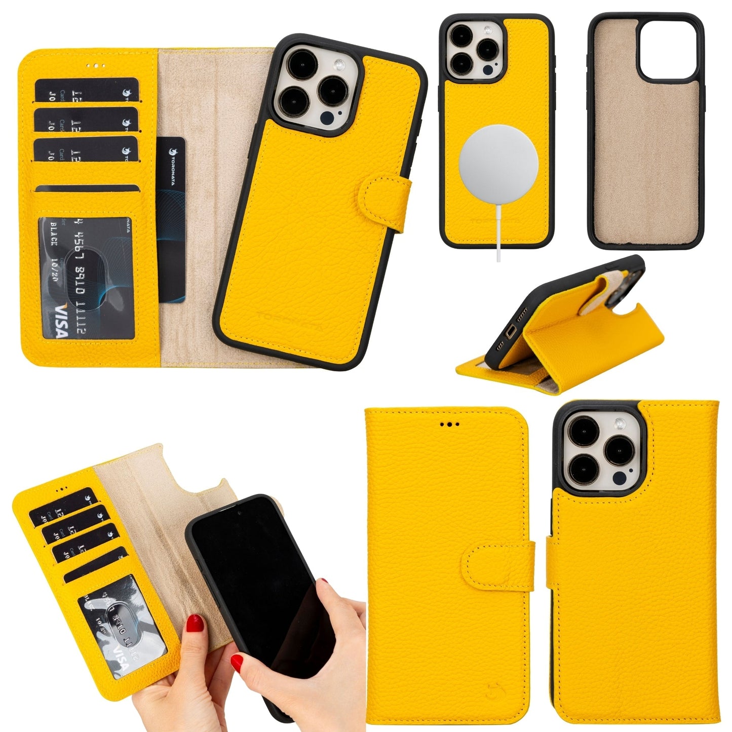 Casper Leather iPhone 15 Pro Wallet Case | Detachable MagSafe Compatible RFID Protection-11